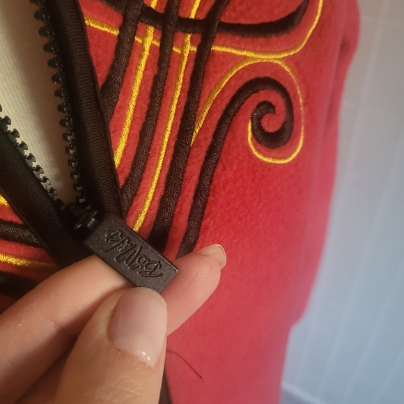 Vintage Christmas Fleece Embroidered Cardigan Jacket - Picture 8 of 10